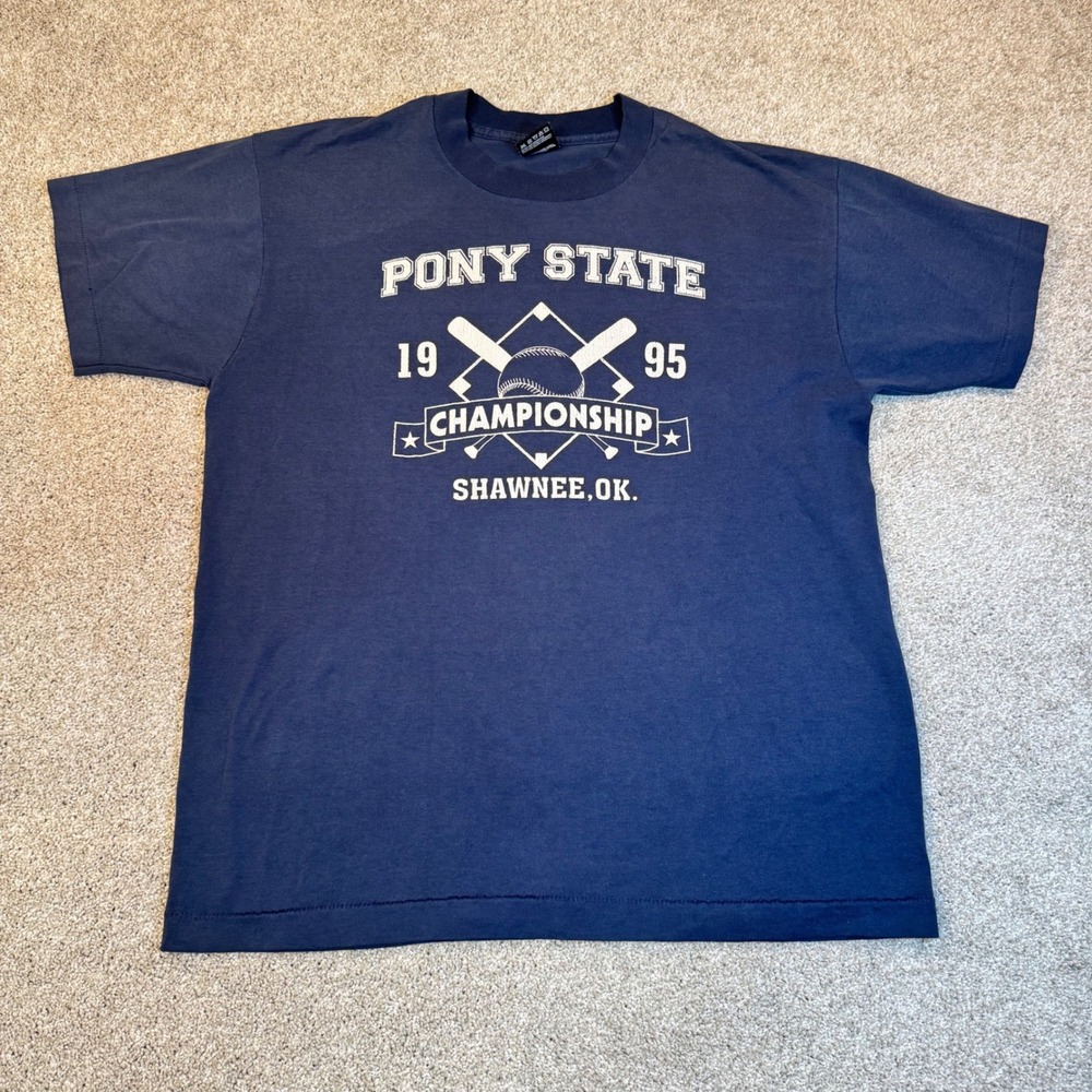 Vintage 1995 Pony State Championship Shawnee OK T-Shirt Made In USA